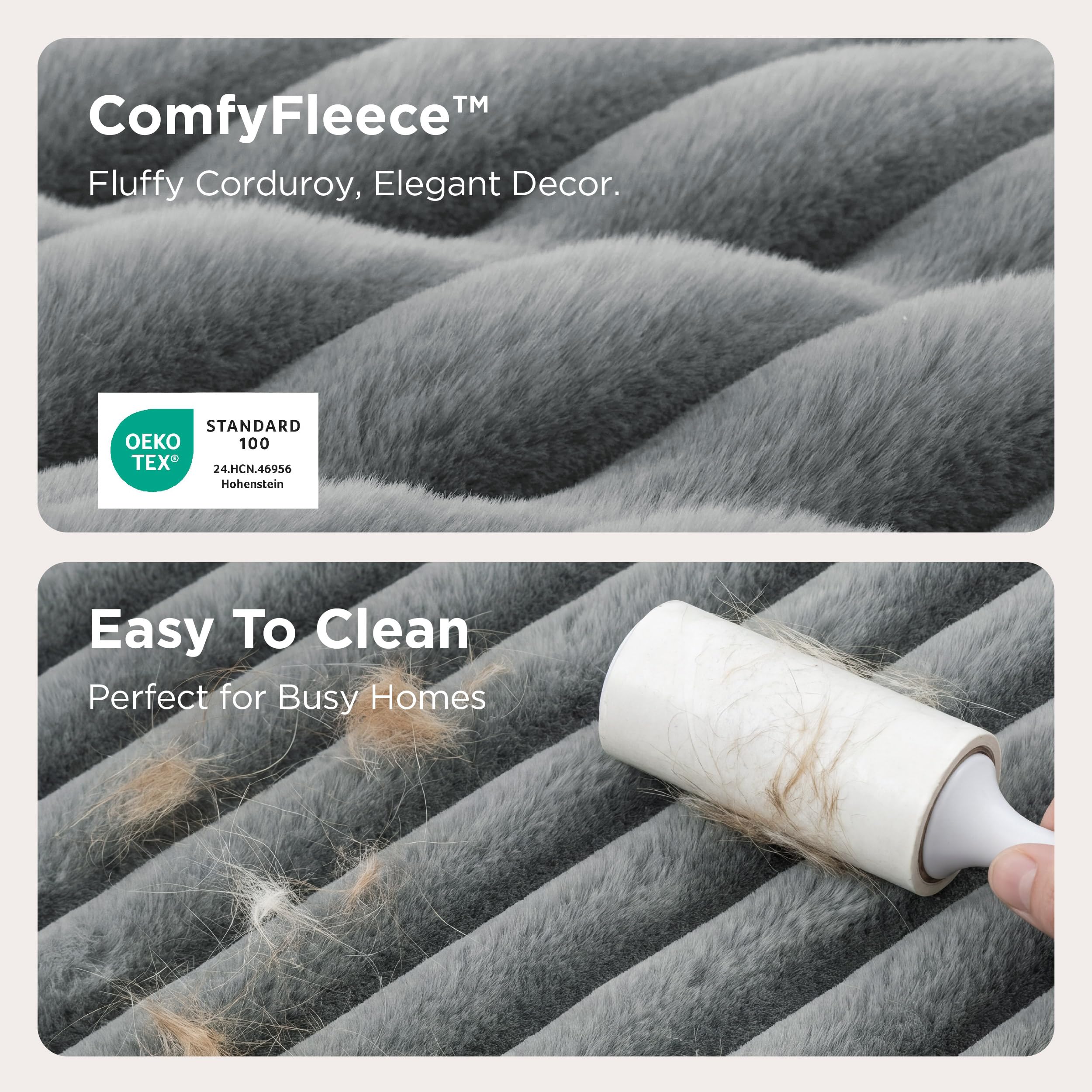 Bedsure ComfyFleece waterproof inner lining protects against spills.