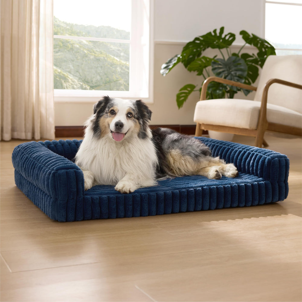 Bedsure ComfyFleece XL dog bed top view shows plush surface for cozy rest.