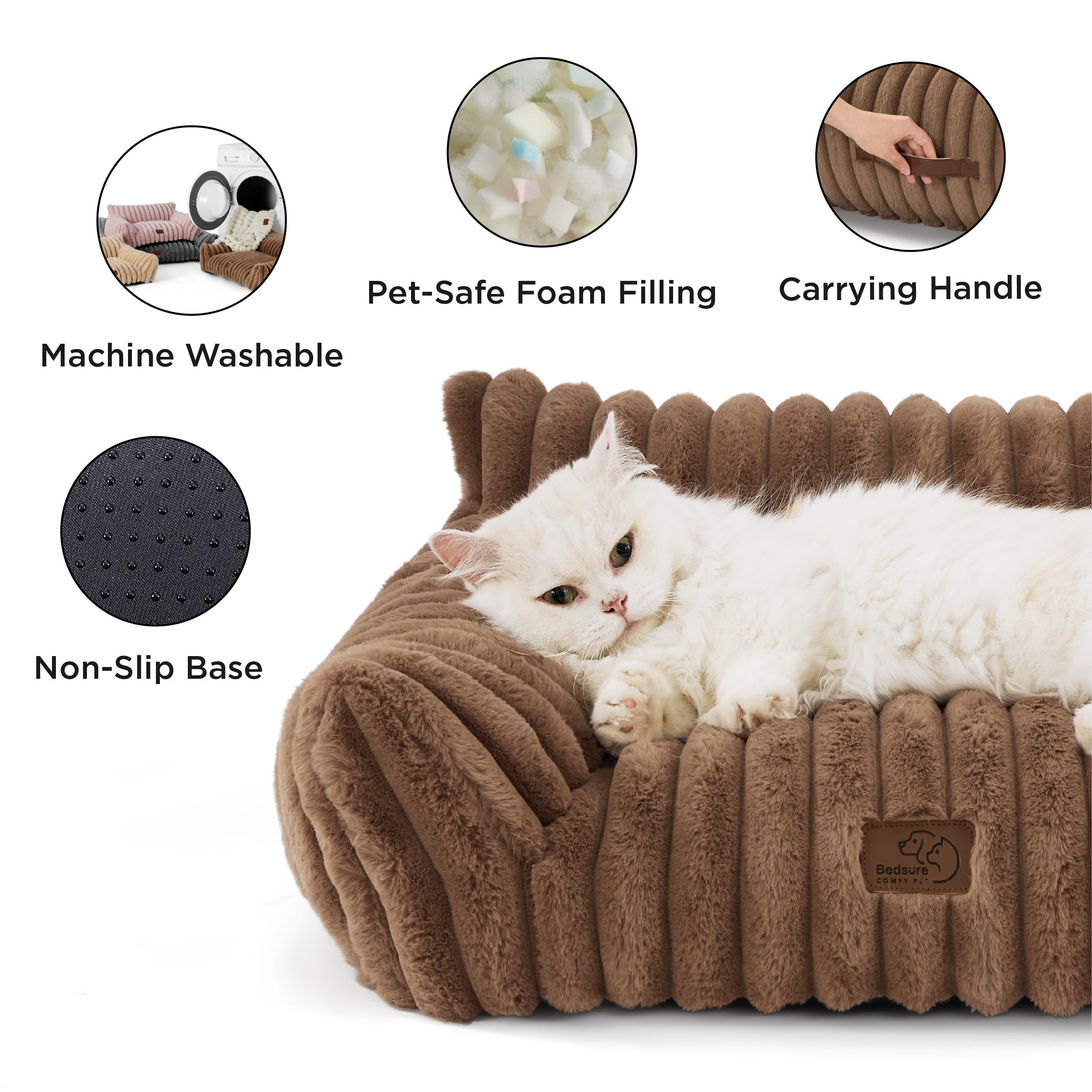 Bedsure ComfyFleece pet couch with anti-slip bottom for safety