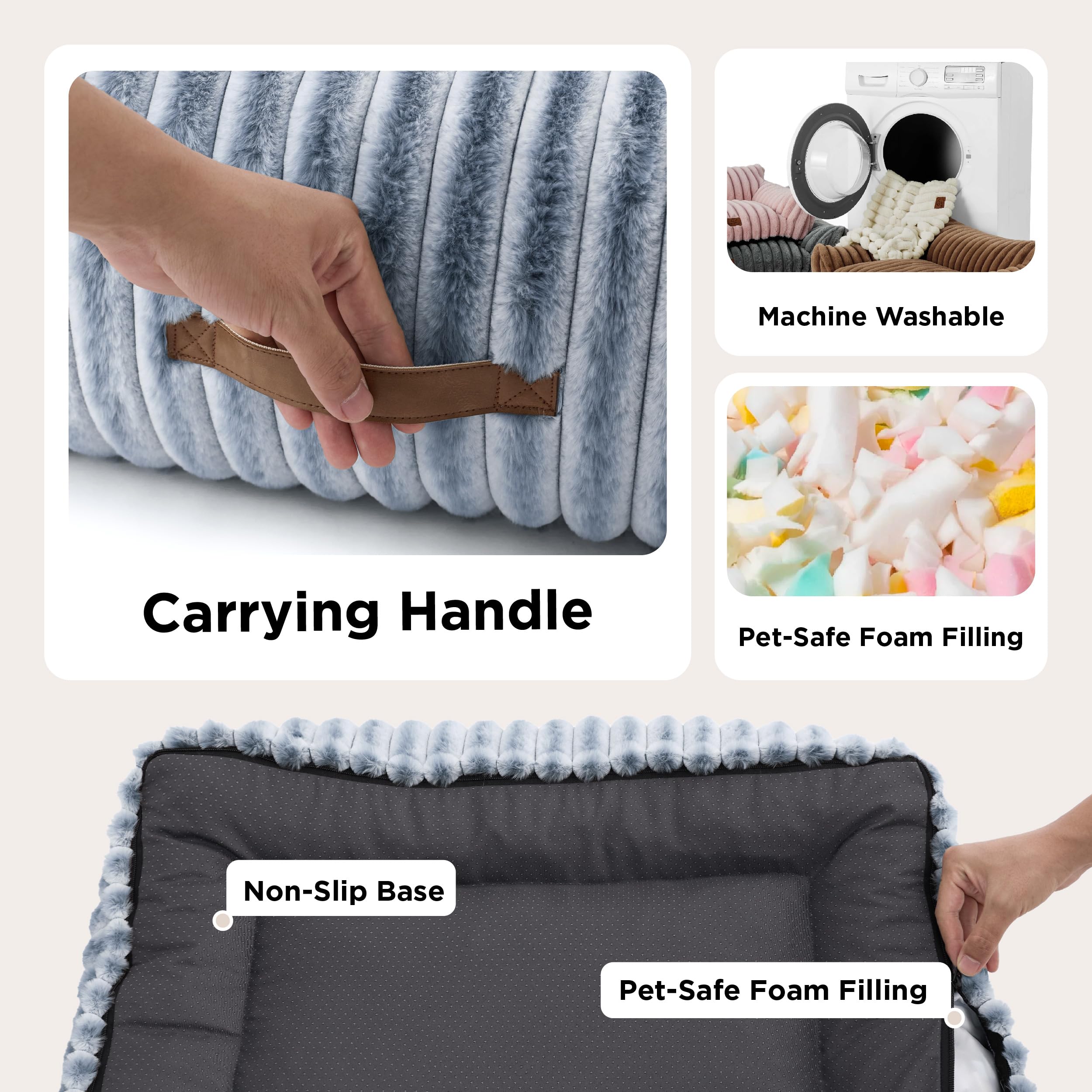 Bedsure ComfyFleece soft faux fur padding adds warm, comforting texture.