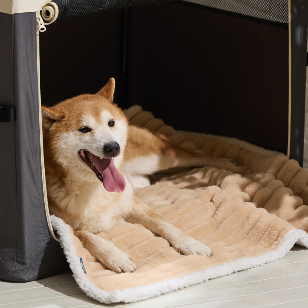 Tuscan Beige Bedsure blanket draped on furniture, adding calming, cozy vibe.