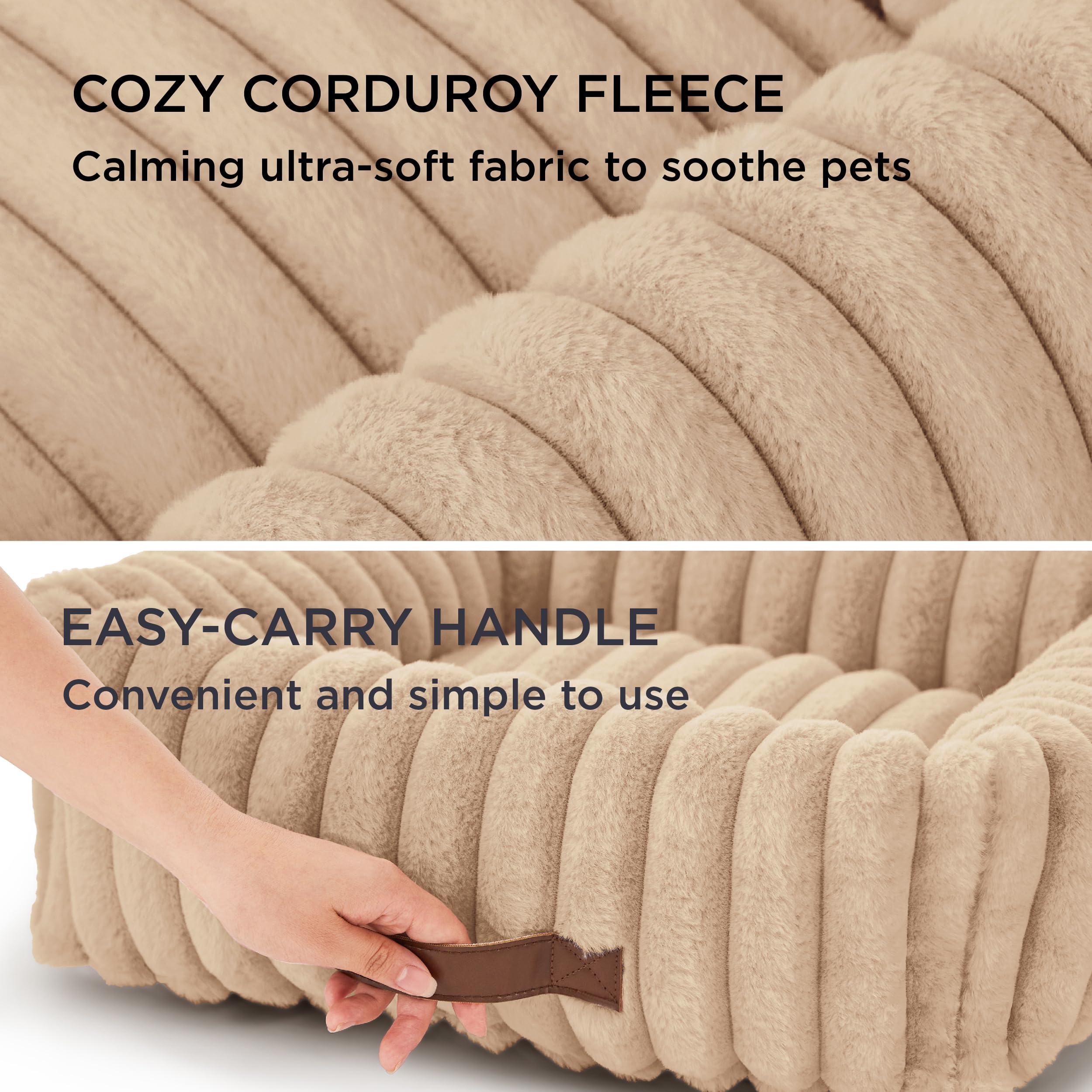 Bedsure ComfyFleece bed side profile shows raised edges for neck support