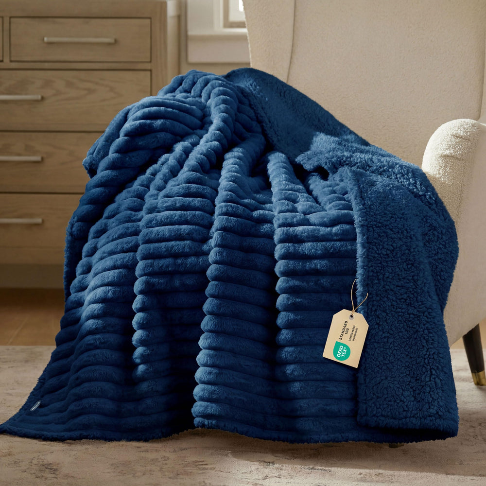 Bedsure ComfyFleece waterproof blanket on couch protects furniture from spills