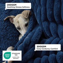 Bedsure ComfyFleece blanket close-up shows sherpa softness for cozy warmth