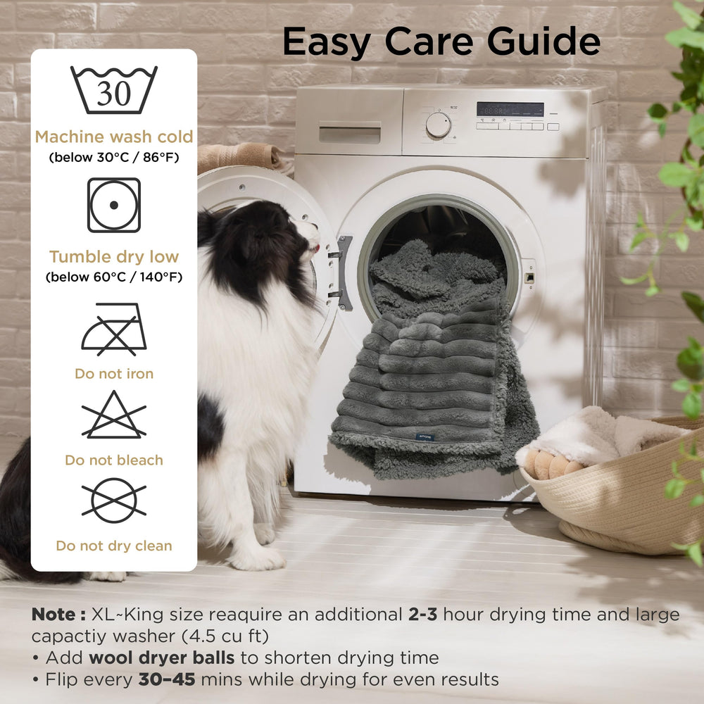 Bedsure ComfyFleece machine wash cold care instruction