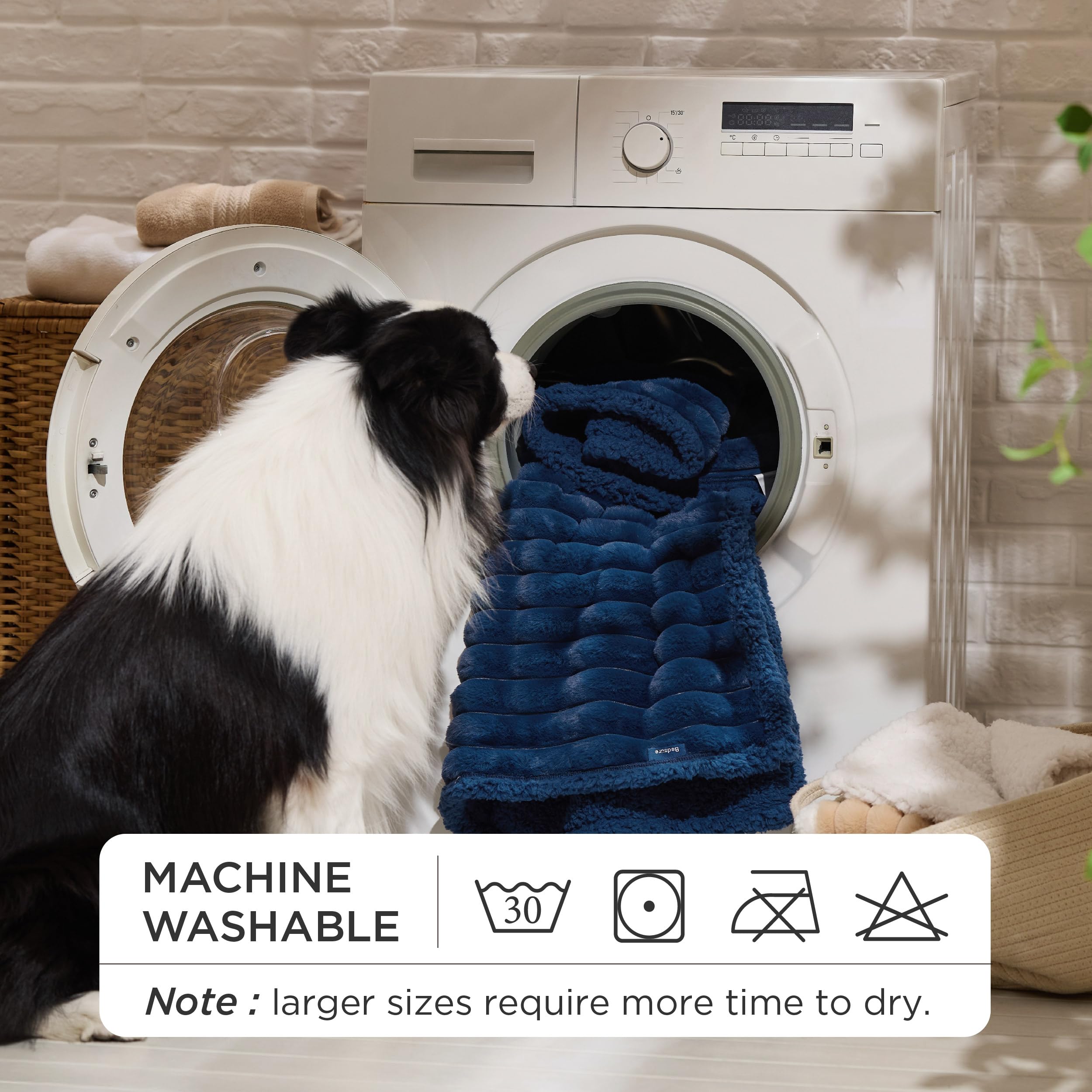 Bedsure ComfyFleece waterproof blanket on bed protects pet and furniture