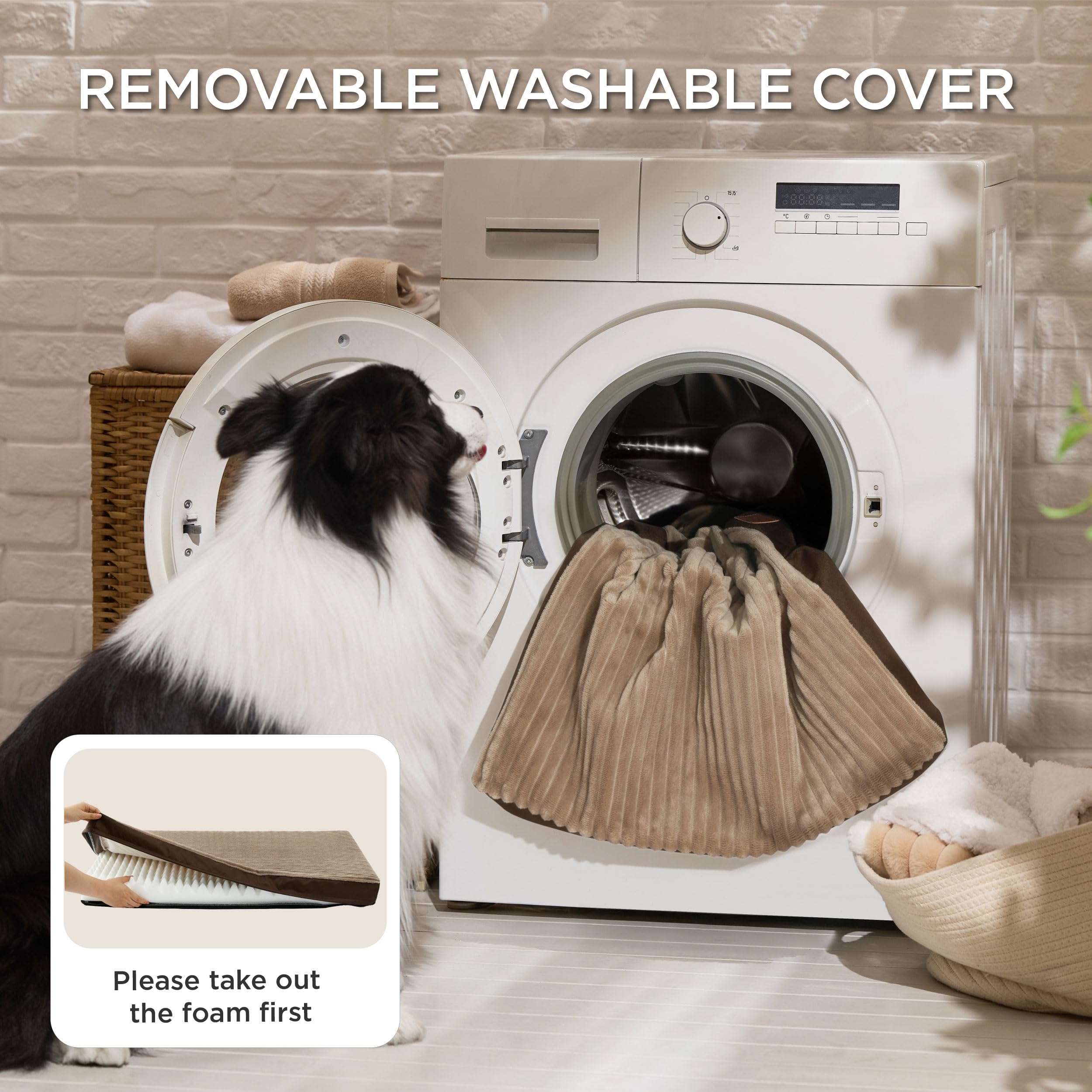 Bedsure ComfyFleece XL dog bed inside a crate for travel-ready comfort.
