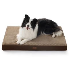 Bedsure ComfyFleece XL dog bed top view, plush fabric for cozy crate use.