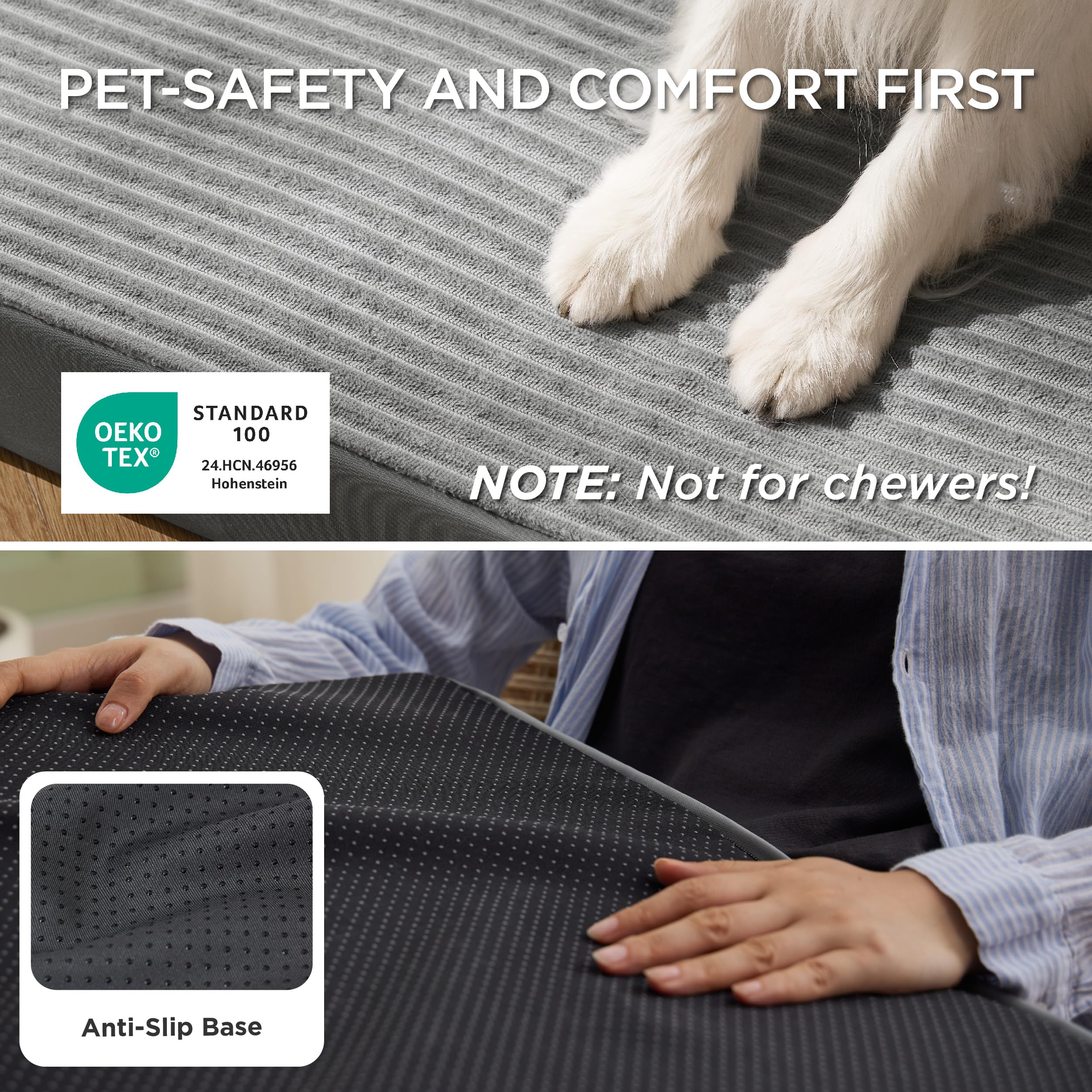 Bedsure ComfyFleece XXL anti-slip base keeps bed stable on floors