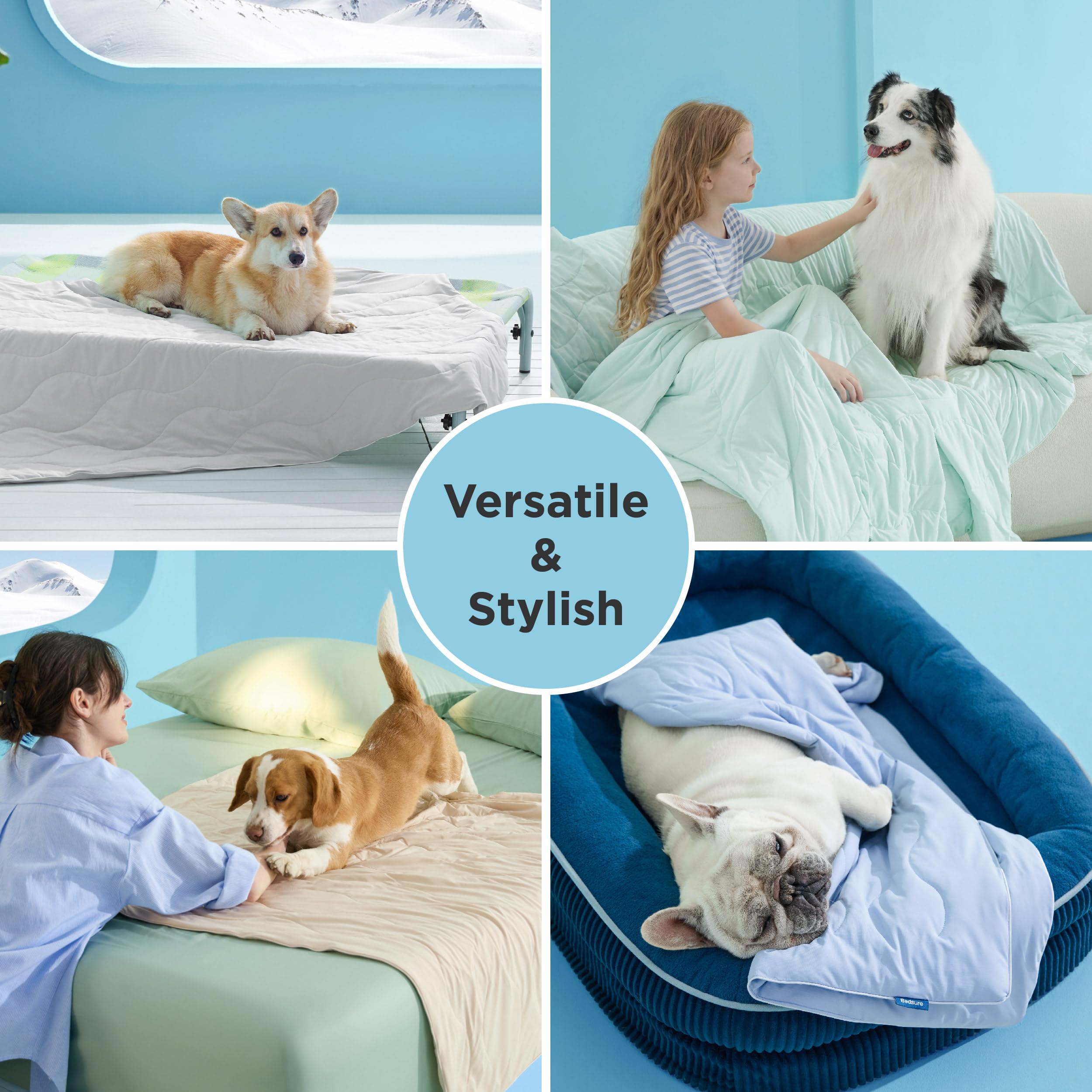Bedsure cooling blanket pattern detail complements modern home decor.