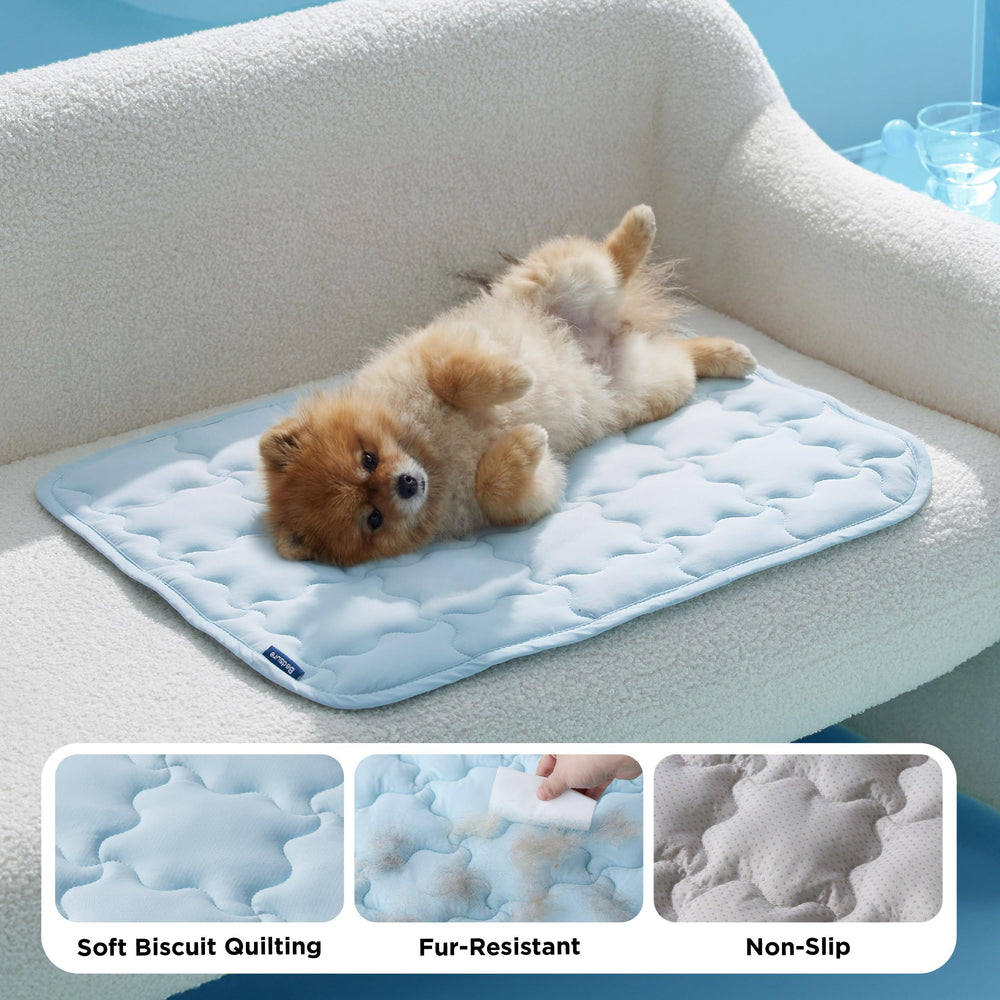 Bedsure cooling dog mat xl breathable fabric enhances airflow and comfort.