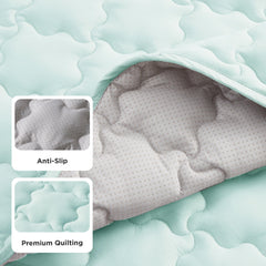 Bedsure cooling mat fabric close-up shows breathable, lightweight filling.