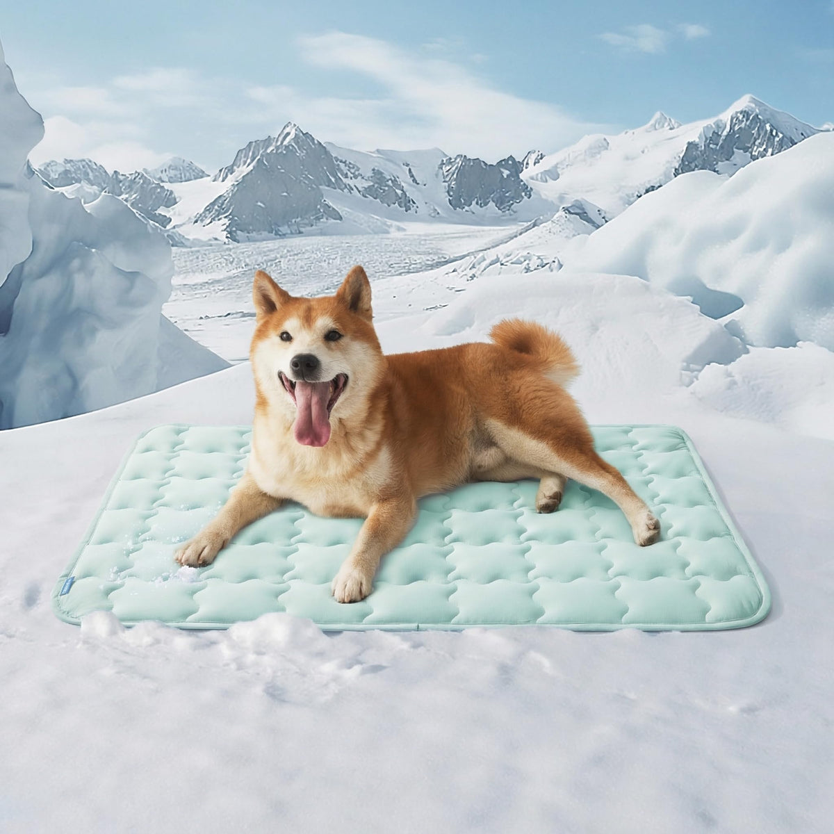 Bedsure cooling mat for large dogs showing instant cooling and comfort