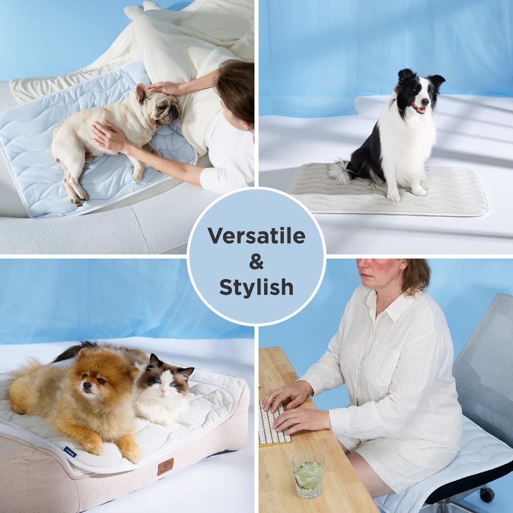 Bedsure cooling topper used outdoors for shade-ready pet lounging