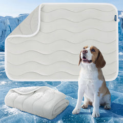 Bedsure Cooling Mat for Large Dogs top view shows cooling surface for instant comfort