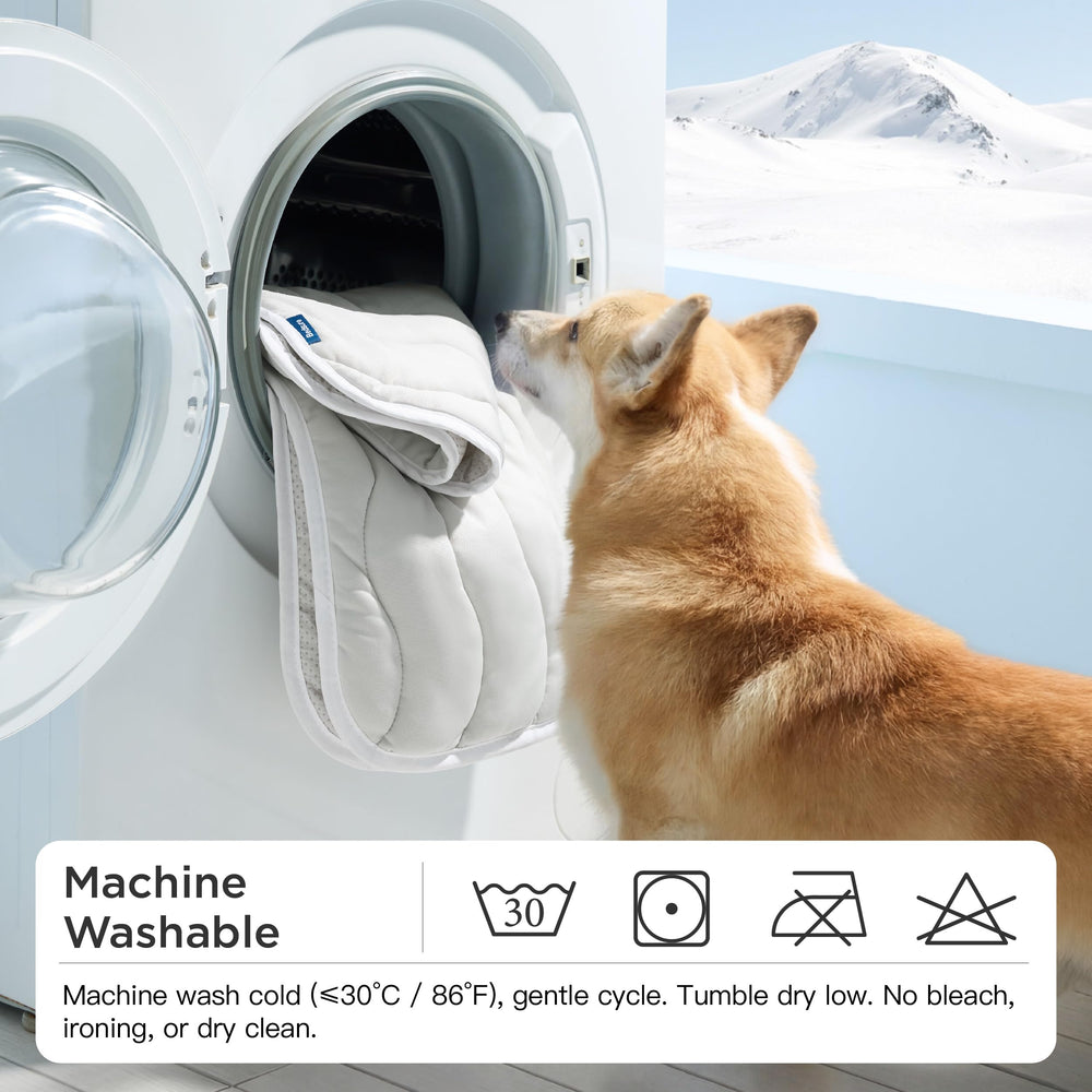 Bedsure cooling mat medium is machine washable and dryer safe.