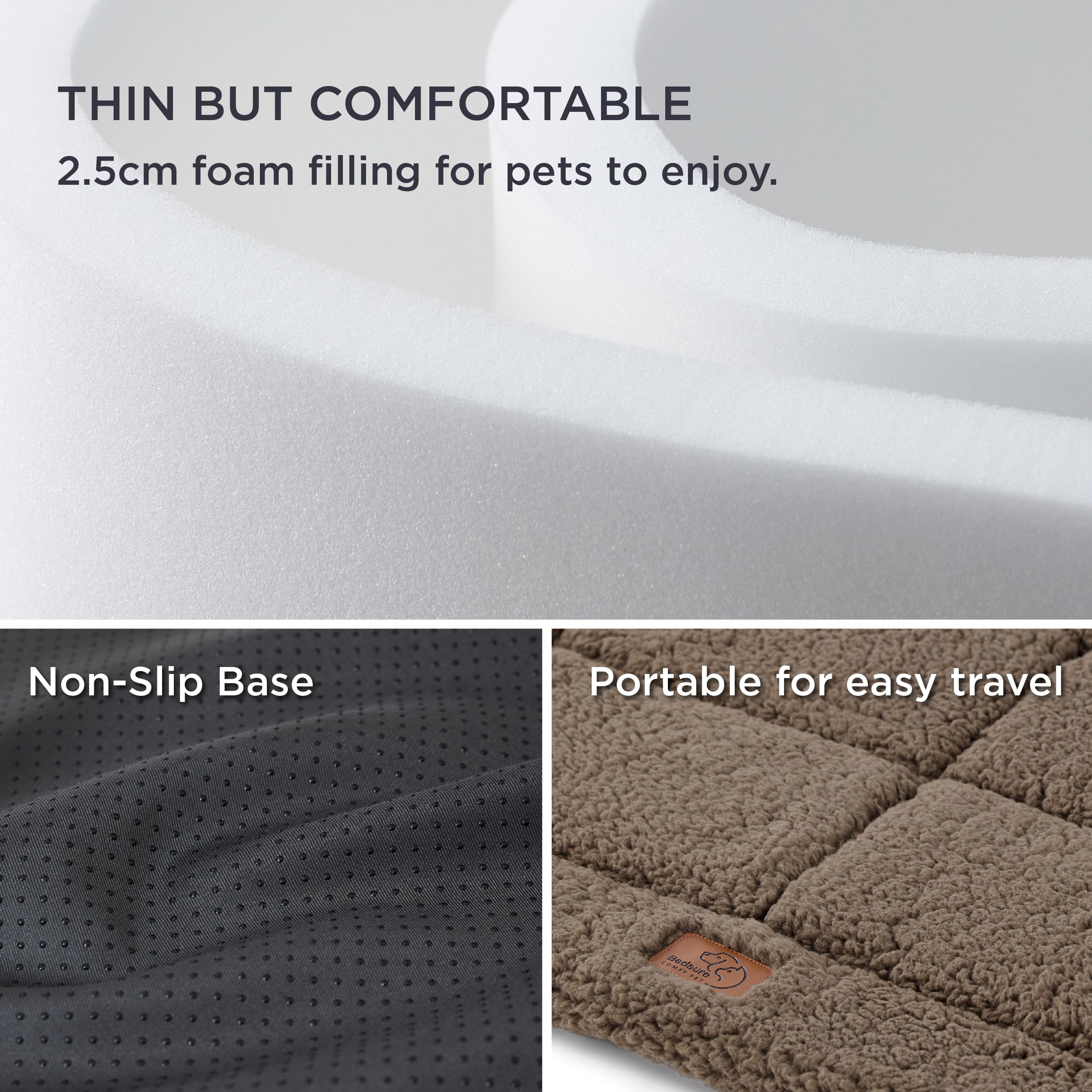 Bedsure cozy fleece pet mat for crates provides warm, plush support.