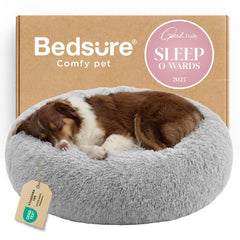 Bedsure donut round dog bed 36in for curling up in plush comfort