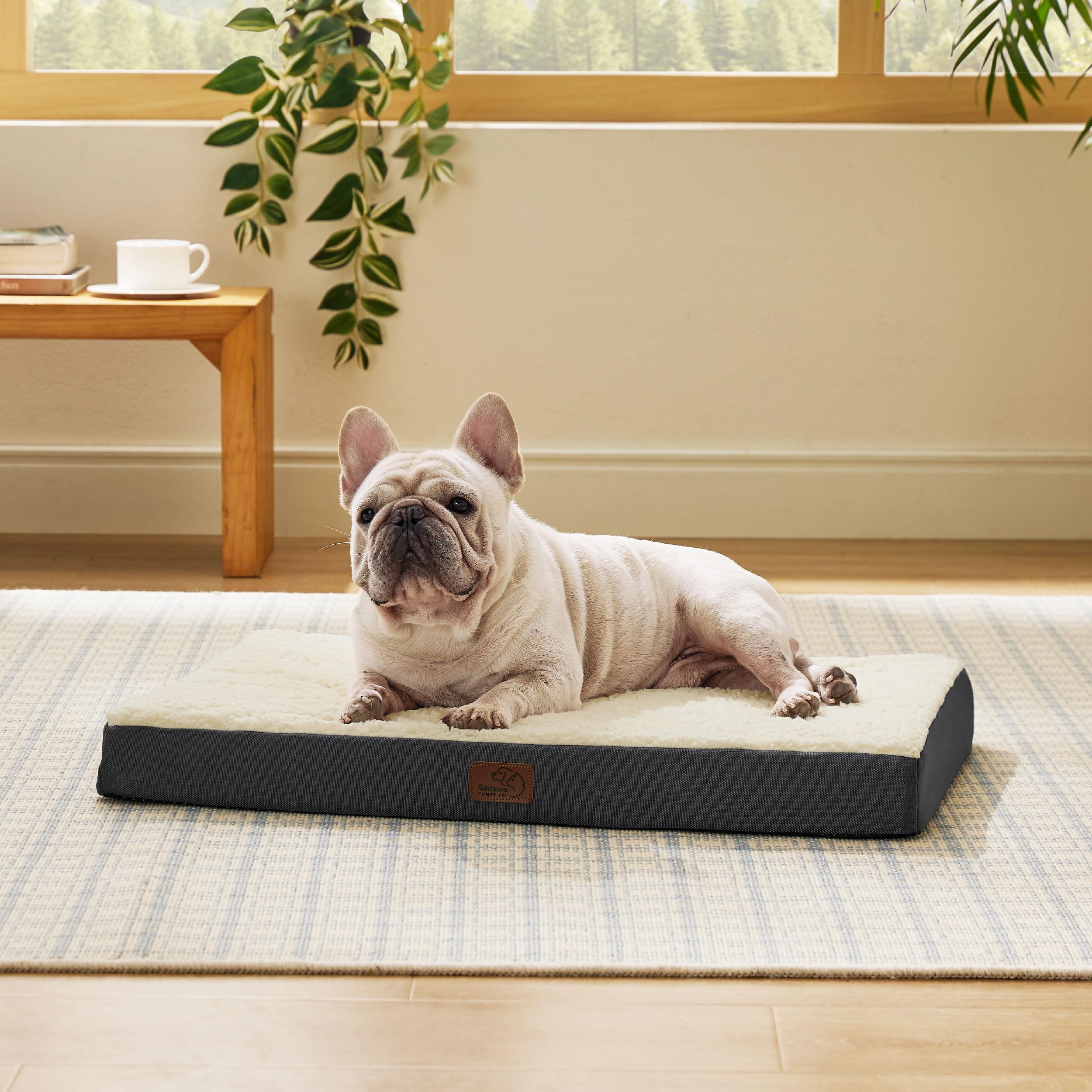Bedsure medium dog bed travel-ready setup for trips