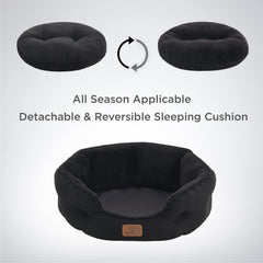 Bedsure dog bed with removable cushion for easy cleaning and care.