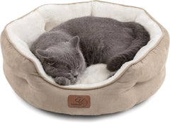 Bedsure dog bed round soft-sherpa surface for ultra-cozy naps.