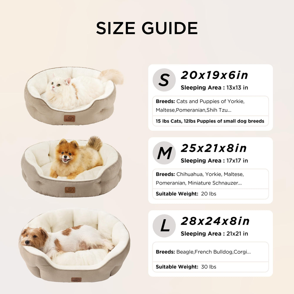 Bedsure dog bed ideal for small dogs and indoor cats alike.