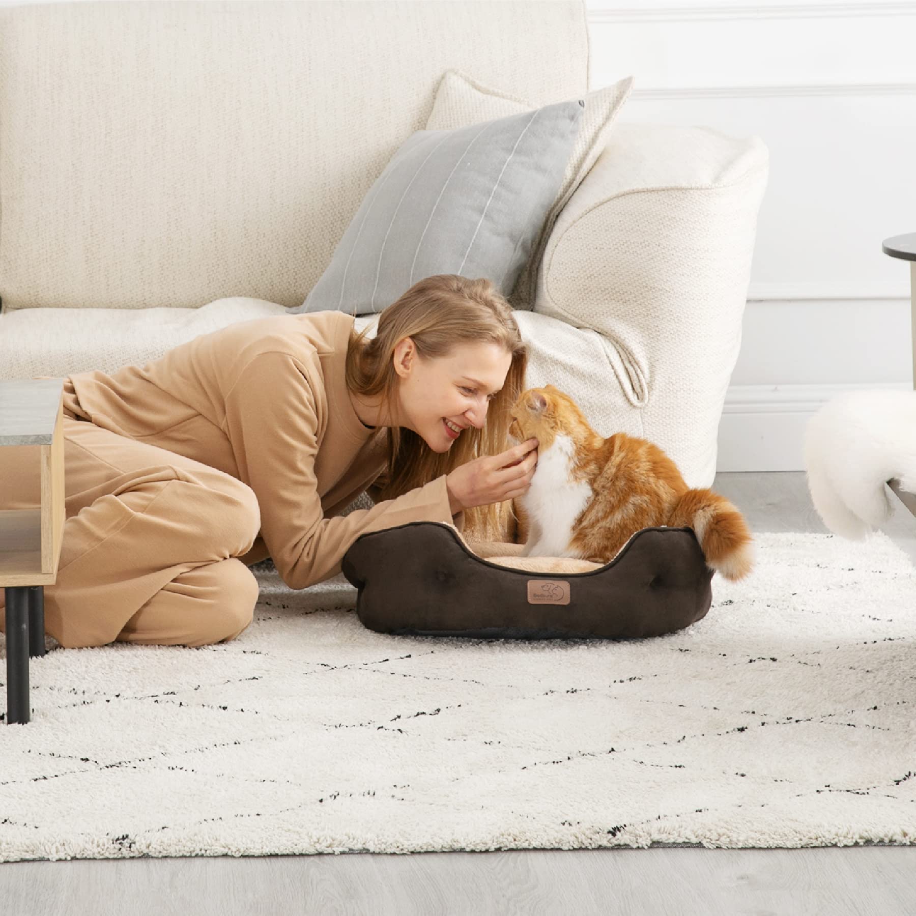 Bedsure dog bed with ultra-soft polyester filling for gentle support.