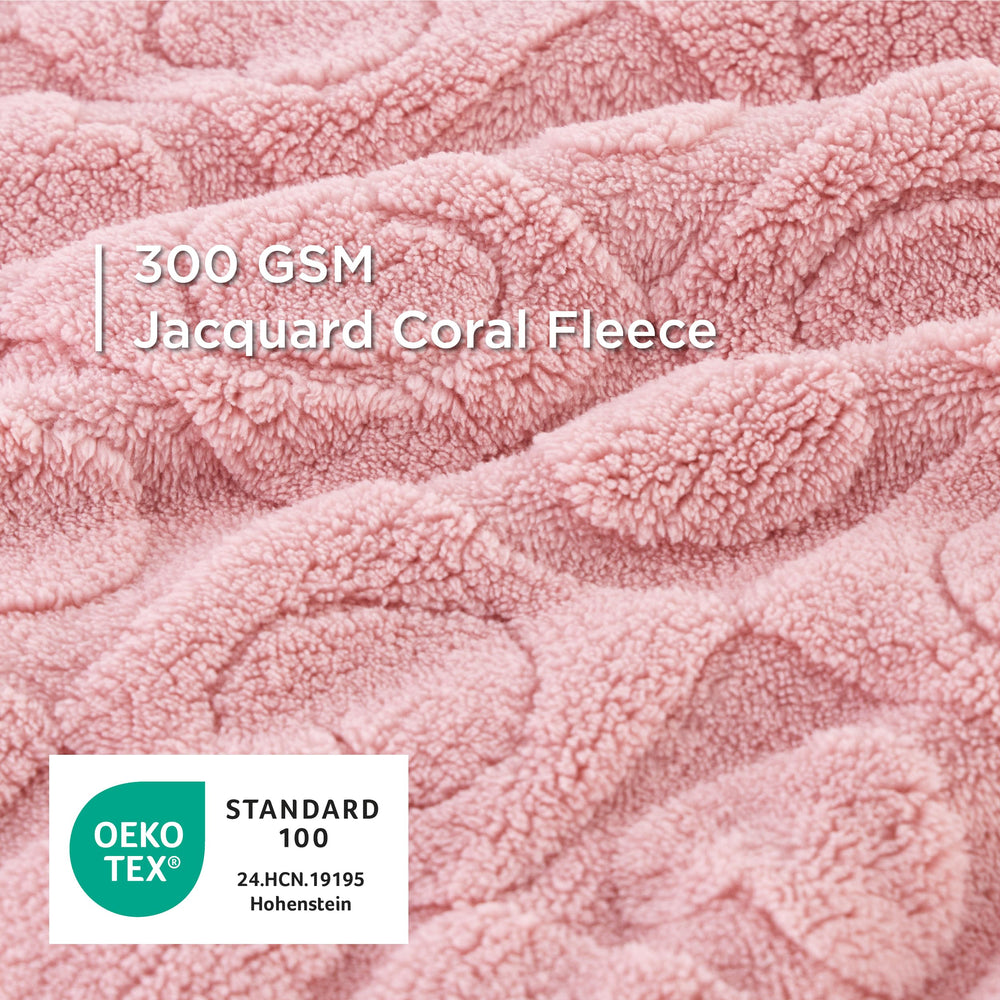 Bedsure pink dog blanket 30x40 in living room, soft decor touch.