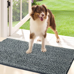 Bedsure dog door mat muddy paws captures moisture at the entry for clean floors.