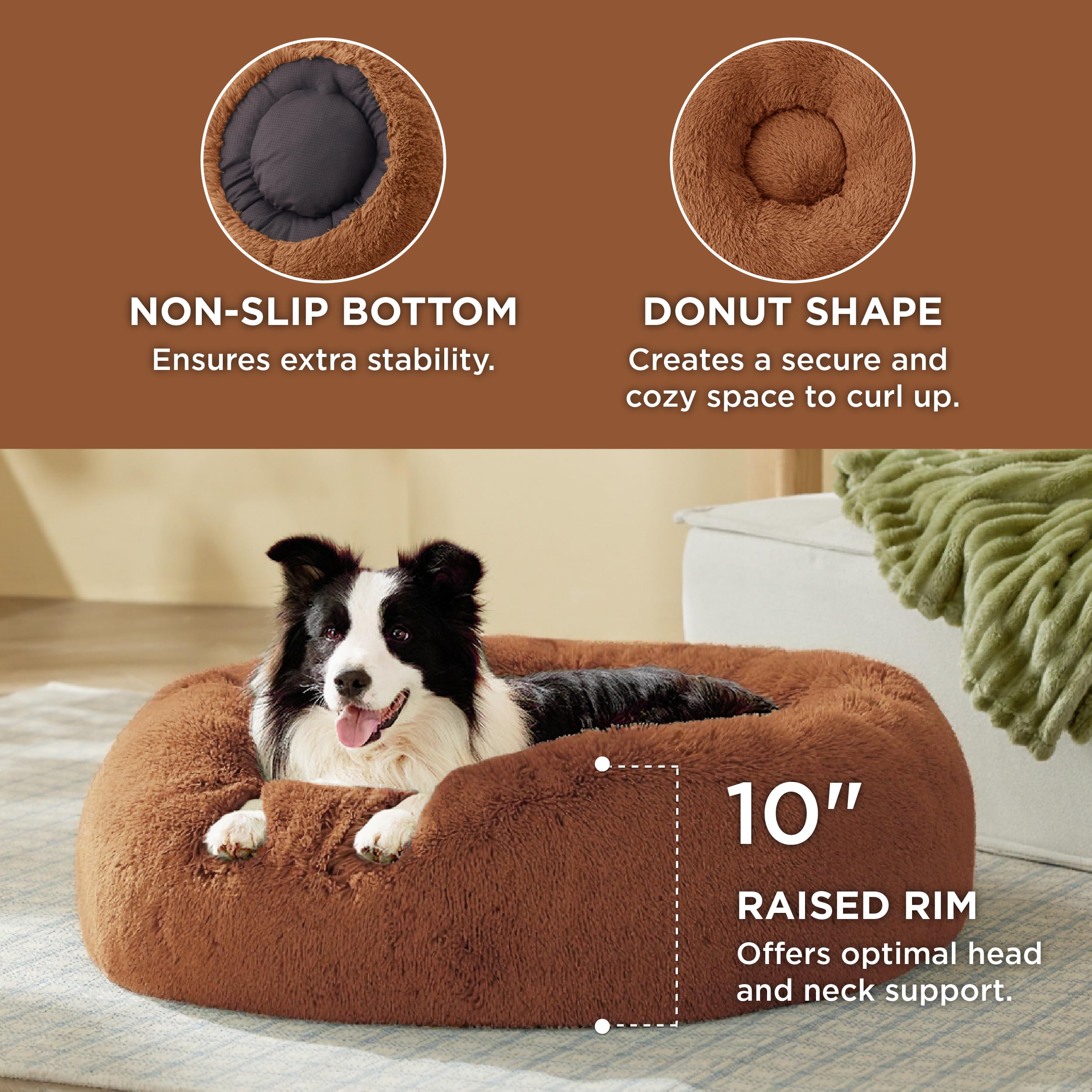 Bedsure donut bed non-slip base keeps the round bed in place