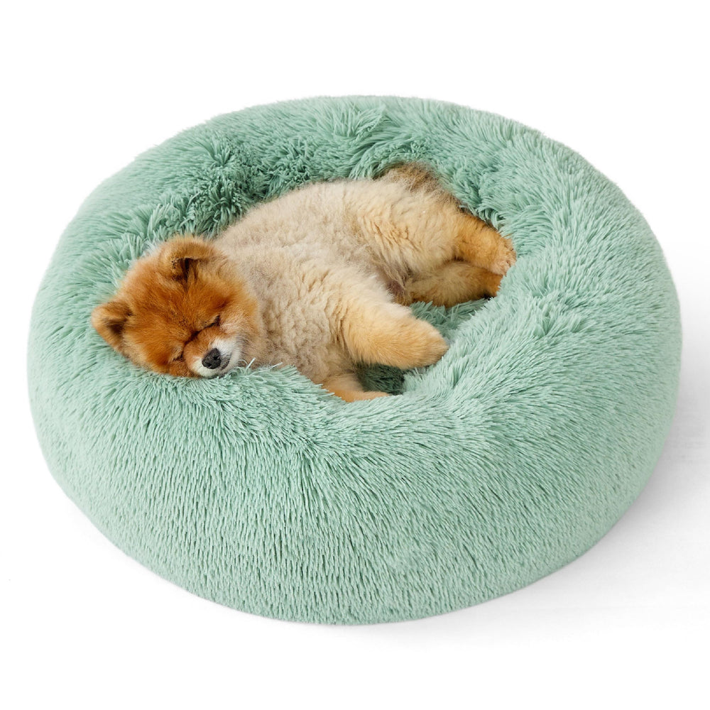 Bedsure donut dog bed in round shape offers cozy curling space for small pets