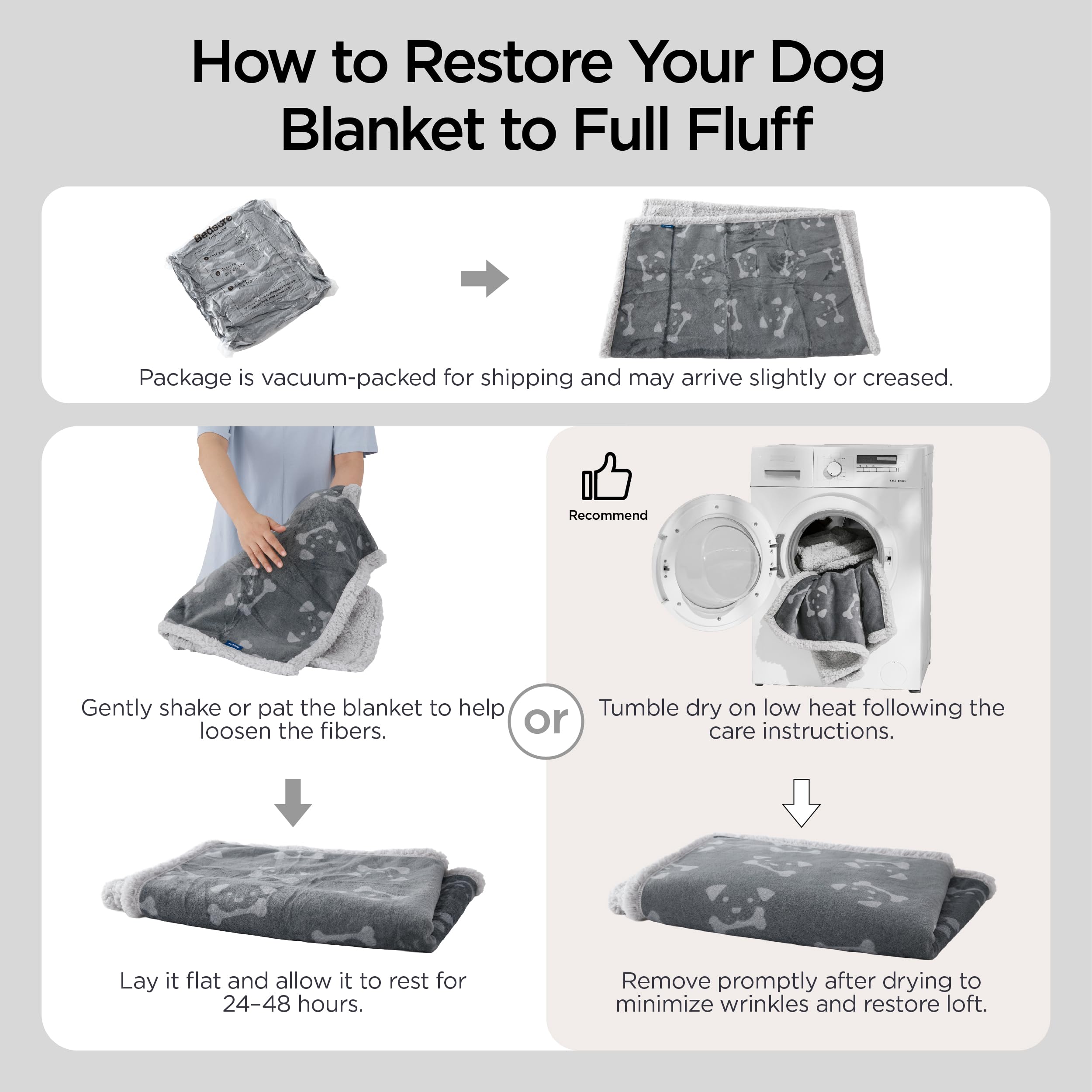Bedsure machine washable dog blanket for easy cleaning after outings