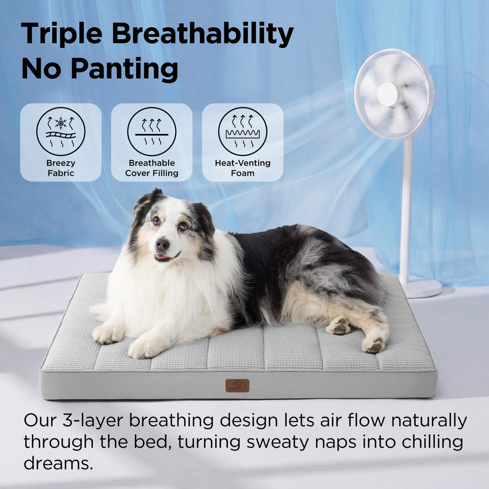 Bedsure egg crate foam provides even weight distribution for comfortable rest.