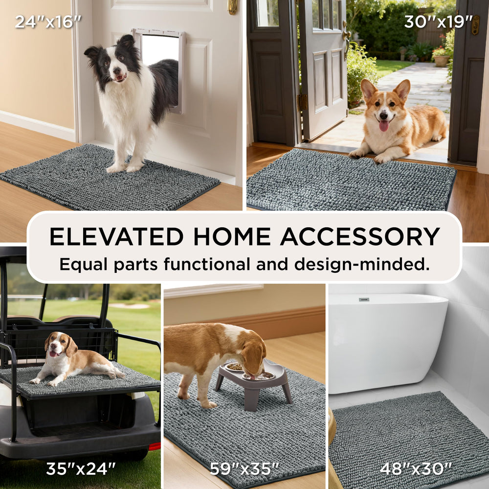 Bedsure entryway rug beside pet feeding area for convenience