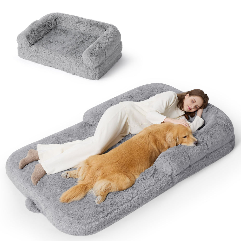 Bedsure foldable giant bed for lounge with pets, spacious and versatile.