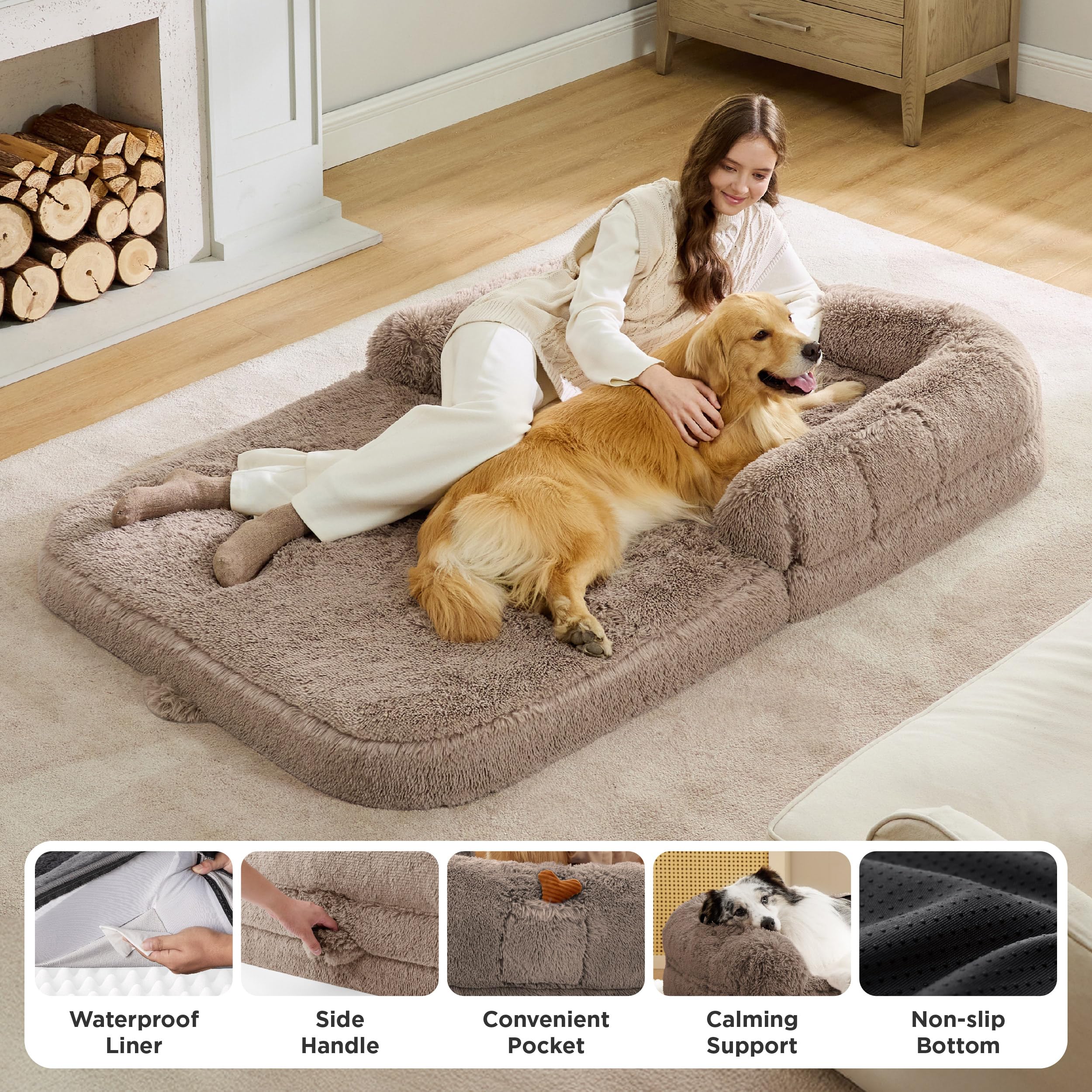 Bedsure removable cover close-up demonstrating machine-washable cover for quick care.