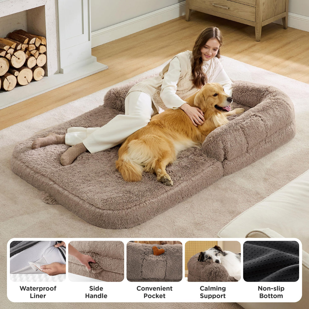 Bedsure removable cover close-up demonstrating machine-washable cover for quick care.