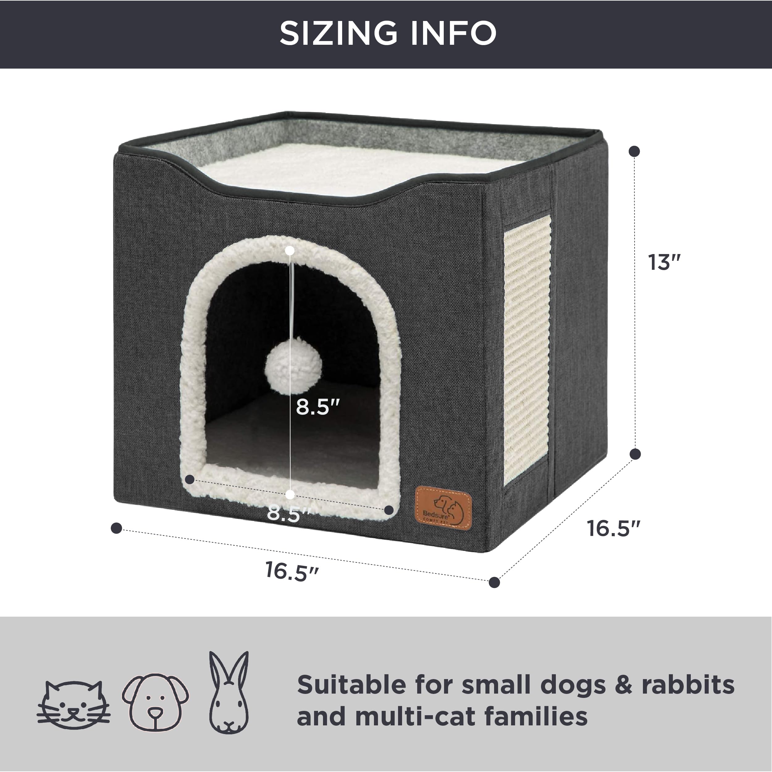Bedsure foldable indoor cat house designed for versatile room placement.