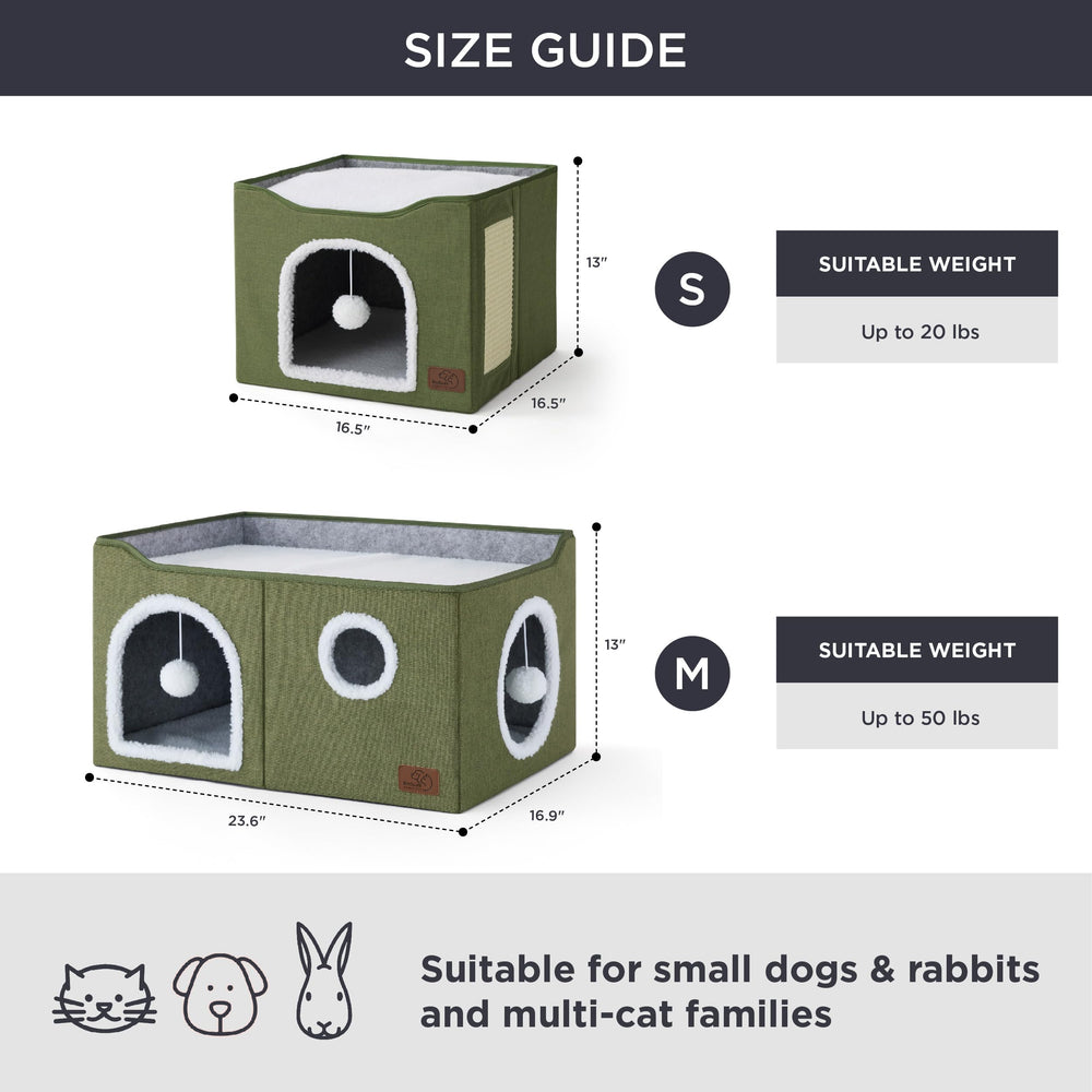 Bedsure foldable pet cave hideaway shows easy storage and transport.