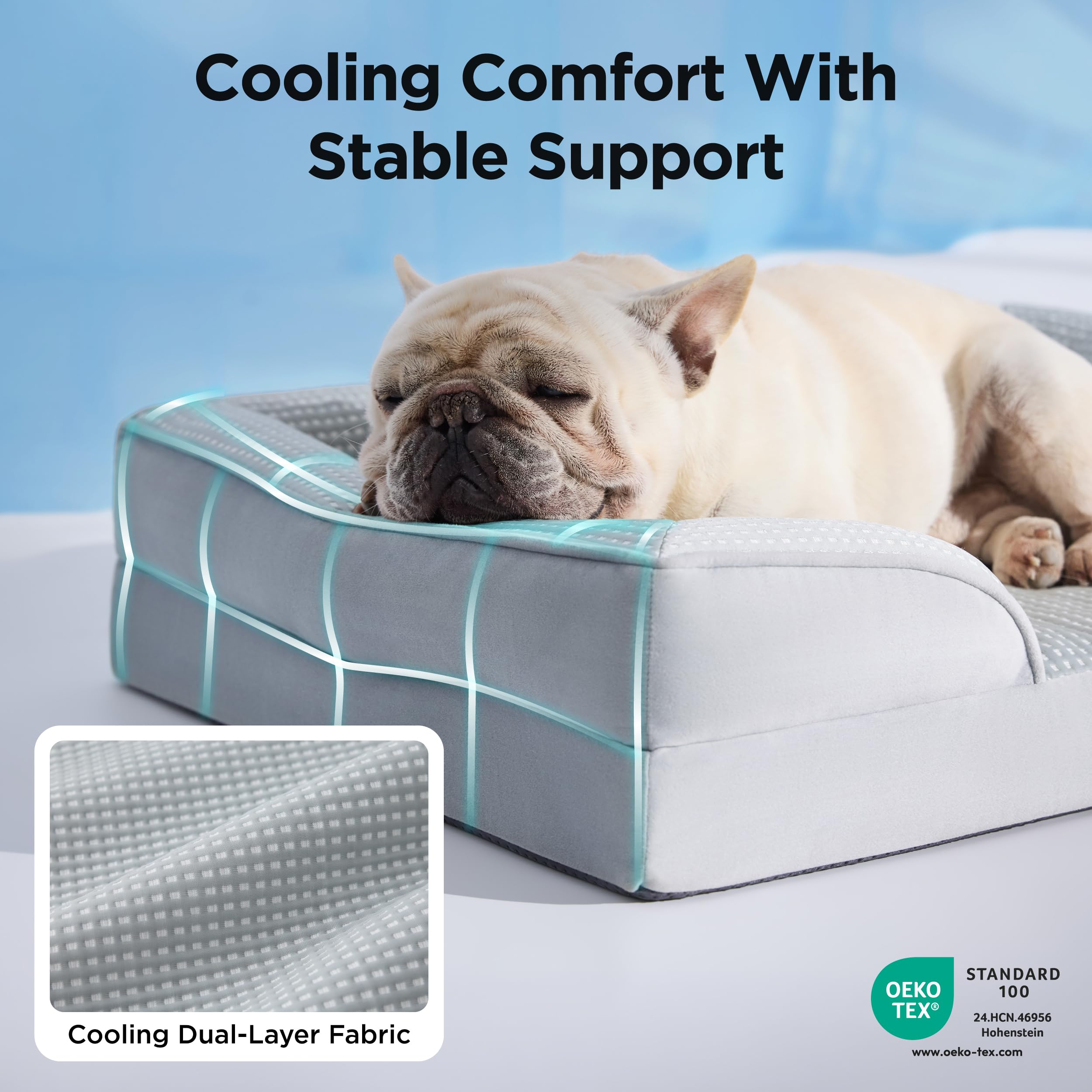 Bedsure four-sided bolster dog bed offers plush head and neck support