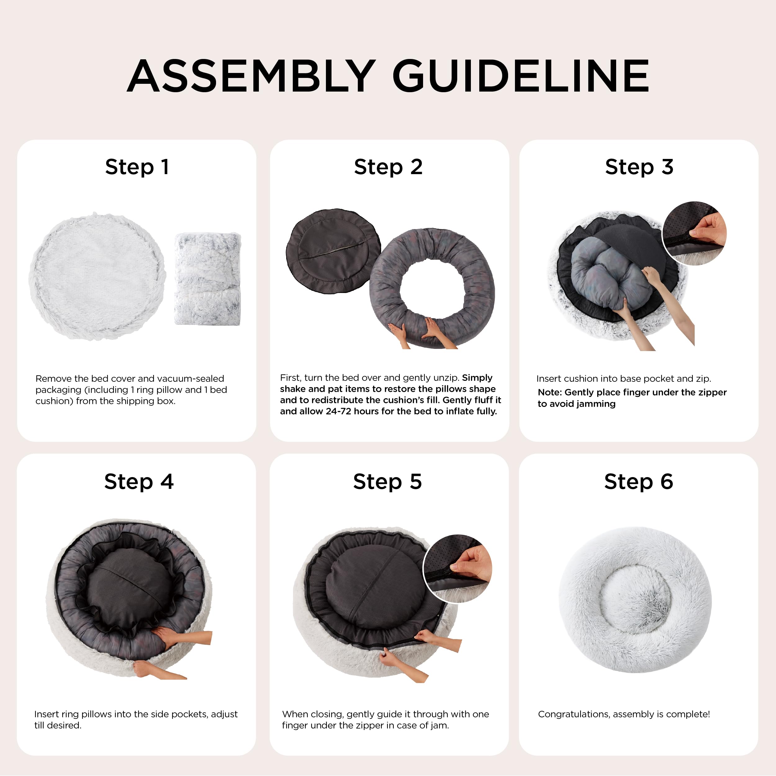 Bedsure frost-grey round dog bed blends with any decor