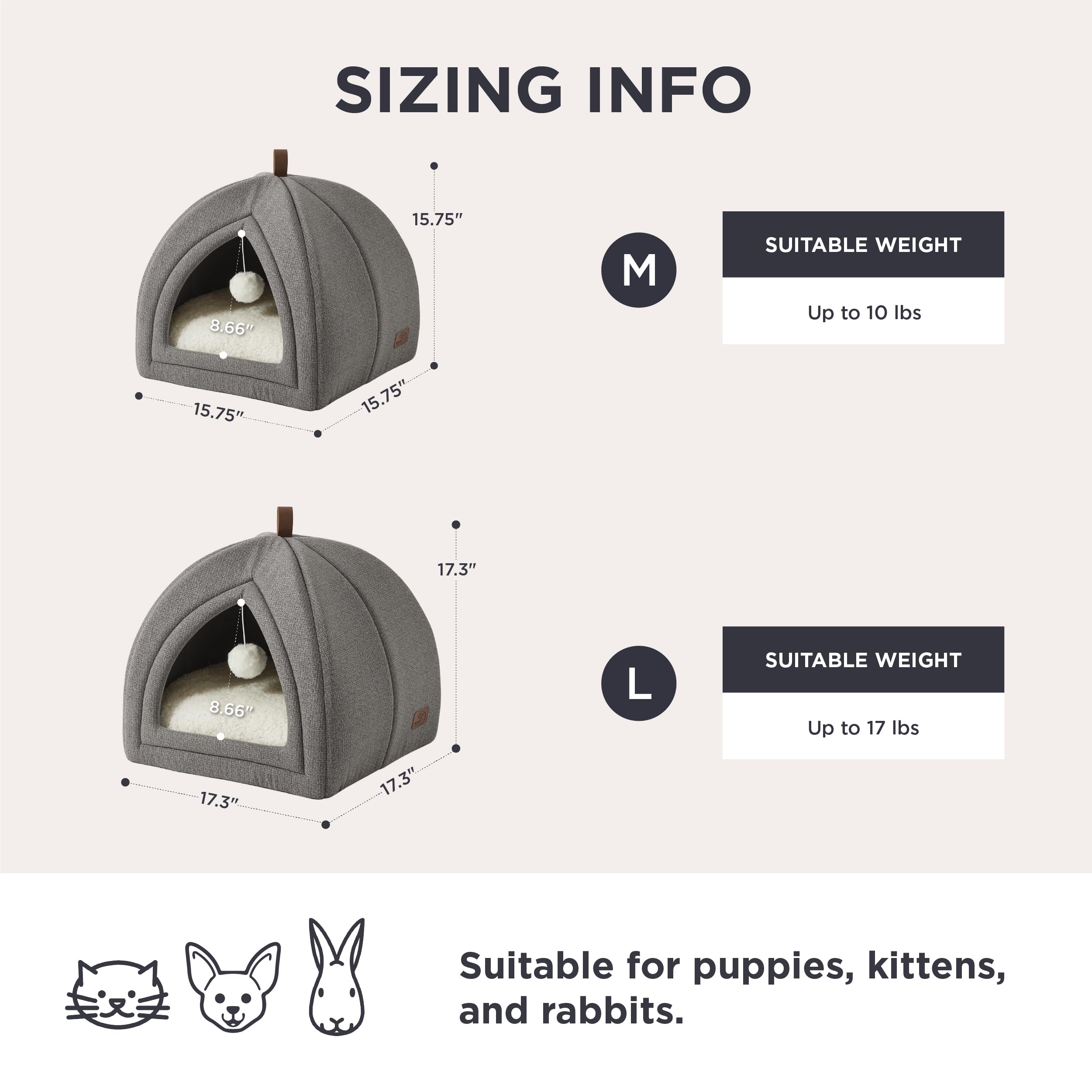 Bedsure hand-strap portable cat bed gray makes moving the cozy space easy.