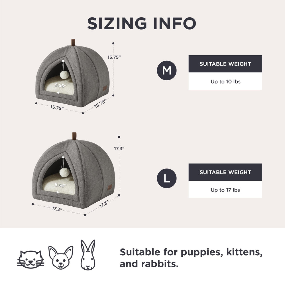 Bedsure hand-strap portable cat bed gray makes moving the cozy space easy.