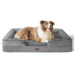 Bedsure L Plus orthopedic bed overview in gray, 38 inches, for spacious comfort.