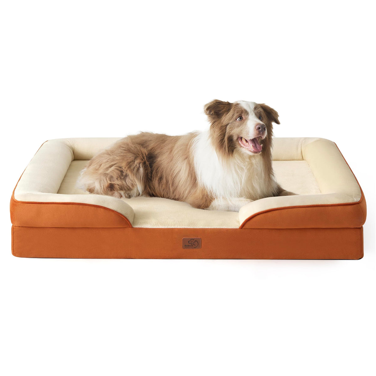 Bedsure L Plus orthopedic dog bed large with supportive foam for joint comfort and restful sleep.