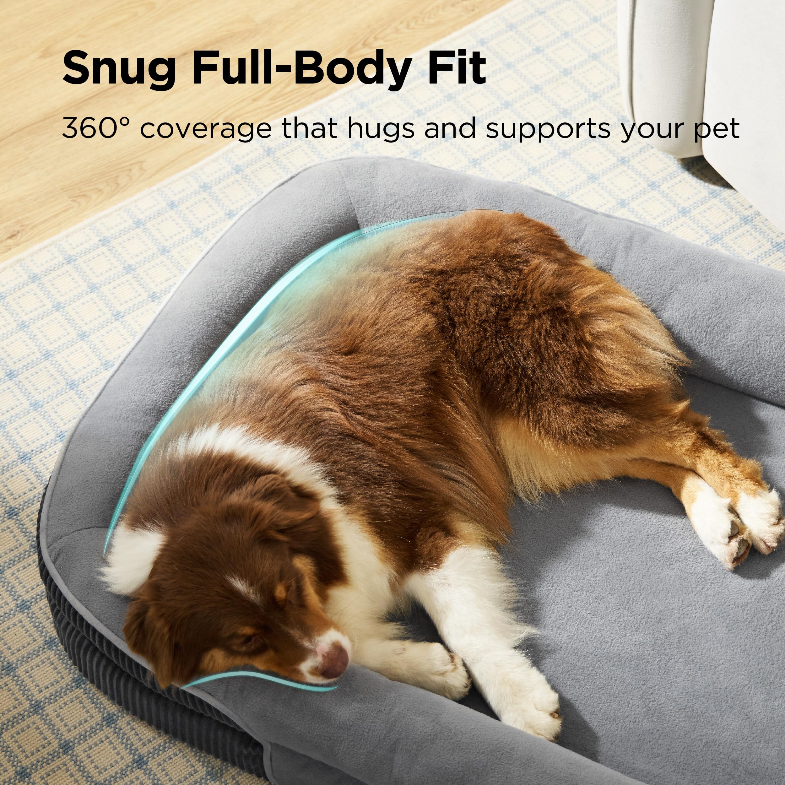 Bedsure dog bed showing waterproof cover protection for foam