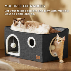Bedsure large cat beds enclosed hideaway for secure relaxation