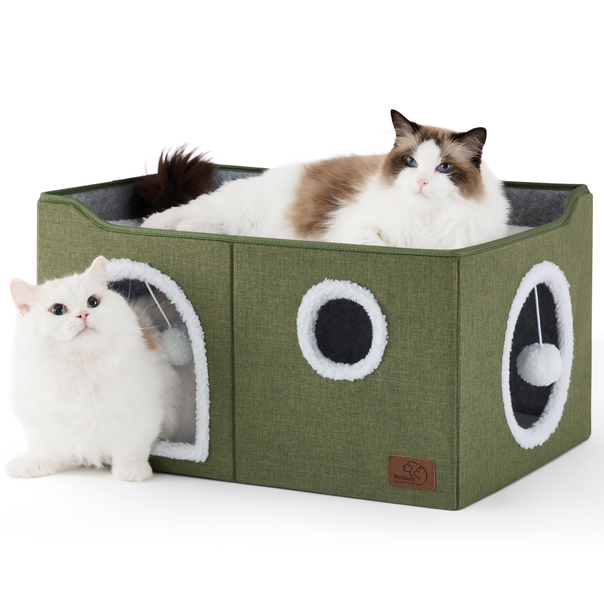Bedsure large cat bed exterior view showing sturdy frame and cozy finish.