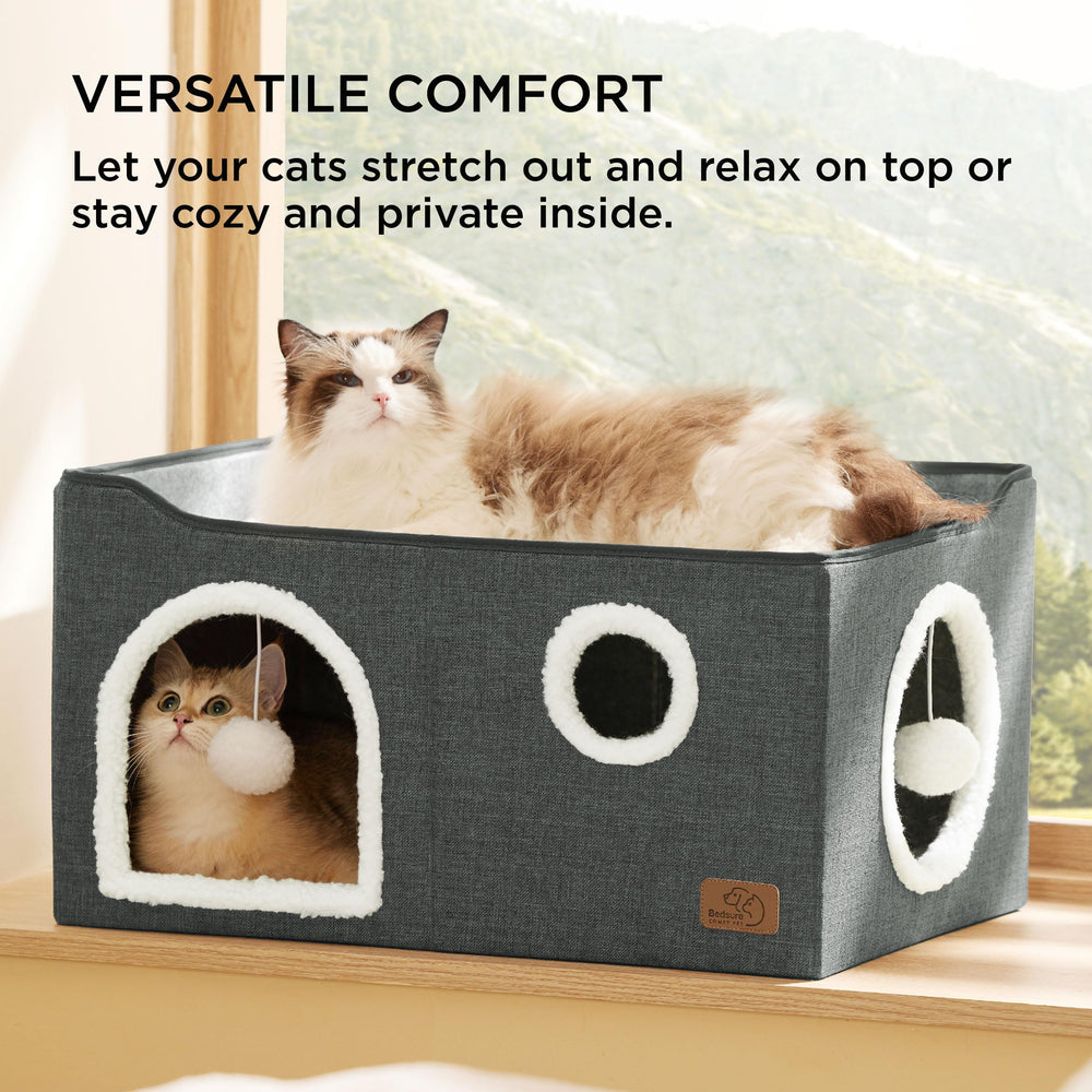 Bedsure large cat beds open top platform for elevated naps