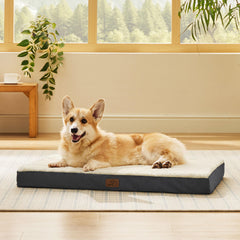 Bedsure large dog bed in crate offers roomy sleep for dogs up to 50 lbs.